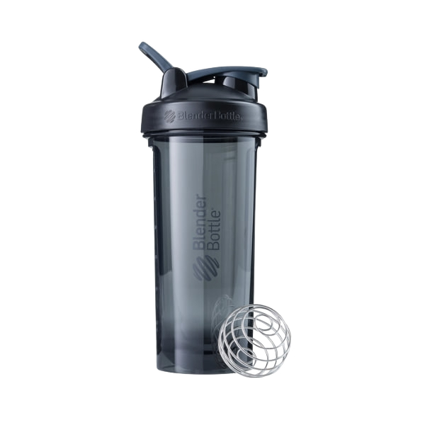 BlenderBottle Pro Series 28 oz Jet Black Wide Mouth Shaker Cup with Flip Lid